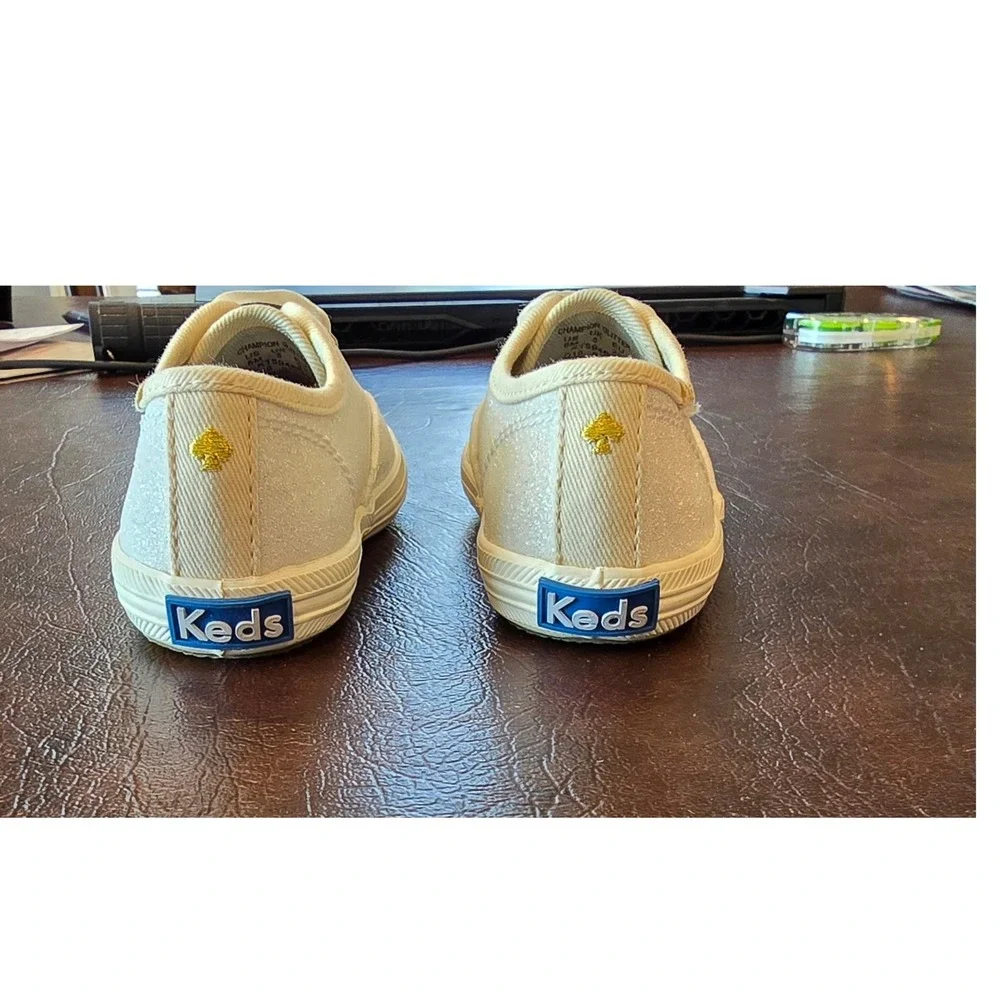 Keds x Kate Spade Kids Champion Glitter Sneakers Cream Gold Size 6M